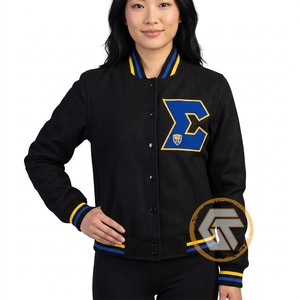 Veste universitaire d'hiver personnalisée Sigma Gamma Rho 100% laine brodée, sororité, vêtements grecs respirants de haute qualité pour femmes - Product Image 4
