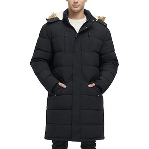 <b>Men</b>’s Extra <b>Long</b> Fleece Puffer <b>Jacket</b> Hooded Winter Parka Warm Water-Resistant Insulated Coat Cold Weather Outerwear - Product Image 1