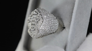 Men's Hip Hop Style Cluster <b>Cross</b> <b>Ring</b> with Baguette Cut Moissanite Diamond 925 Sterling <b>Silver</b> Rhodium Plated Engagement <b>Ring</b> - Product Image 5