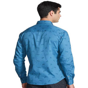 เสื้อเชิ้ตผู้ชายแขนยาวทรงเข้ารูป คุณภาพสูง หรูหรา ผ้าฝ้ายออร์แกนิค ระบายอากาศได้ดี ไม่ยับง่าย เหมาะสำหรับใส่ลำลองหรือทำงานในออฟฟิศ - Product Image 1