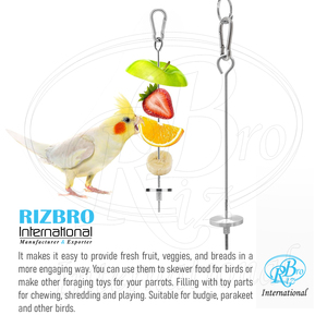 Soporte para Brochetas de Frutas y Verduras de Acero Inoxidable, 8 Pulgadas, con Tuerca Ajustable, Plato Redondo para Sostener Frutas y Gancho de Mosquetón - Product Image 6