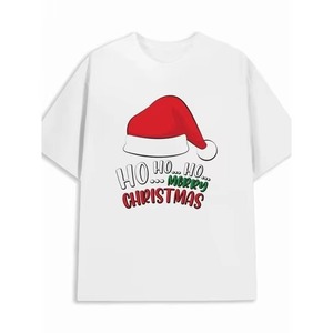 <b>Men's</b> Short Sleeve O-Neck <b>T</b>-<b>Shirt</b> <b>Christmas</b> Red Ornament Snowflake Print Heat-Transfer Printed Front Knitted 100% Cotton OEM - Product Image 5