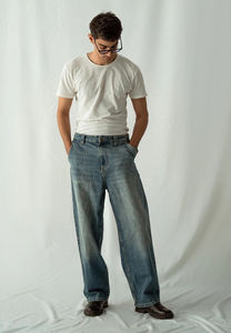 <b>Men's</b> Denim <b>Jeans</b> Vintage Street Wear Baggy Wide Leg Pants <b>High</b> <b>Waist</b> <b>Jeans</b> Pants at Wholesale OEM <b>Men</b> Denim Pant Cheap Price - Product Image 6