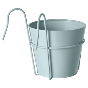 Maceta colgante rústica de metal y hierro estilo francés con asa para el hogar, diseño de cubo, ideal para plantas. - Product Image 1