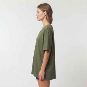 Hawk Eye Women's Olive Green <b>V</b>-<b>Neck</b> <b>T</b>-<b>Shirt</b> Short Sleeve 100% Cotton Casual Loose Fit Jersey Print Logo Top - Product Image 5