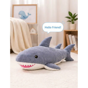 Cute Shark Plush <b>Toy</b> <b>Soft</b> Velboa <b>Stuffed</b> Animal Kids Gift Custom OEM Wholesale Baby Safe Cuddly <b>Toy</b> - Product Image 1