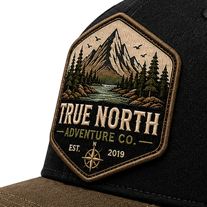Casquette de baseball brodée True North Adventure Co., unisexe, réglable, décontractée, pour l'extérieur, marron, noir, polyester, coton - Product Image 4