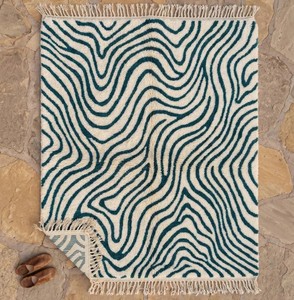 Tapis berbères marocains faits à la main en laine 100% Ait |   Tapis Beni Ourain noués à la main |   Tapis tribal shaggy bohème à poils moyens épais - Product Image 6