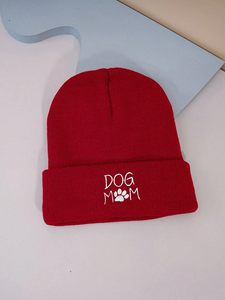 Bonnet brodé « Dog Mom » unisexe, bonnet en tricot d'hiver, style décontracté, adulte, 56-58 cm, bonnet chaud en acrylique, bonnet pour homme - Product Image 6