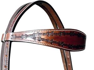 Brida de cuero para caballo de carreras estilo Western, acabado mate duradero con herrajes de latón, precio muy razonable - Product Image 4