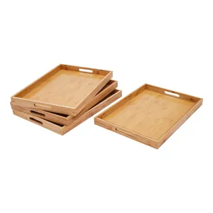 Plateau de service en bois de luxe pour la décoration intérieure britannique, plateau ottoman moderne en bois massif pour table basse, exporté par Zahid au Royaume-Uni - Product Image 1