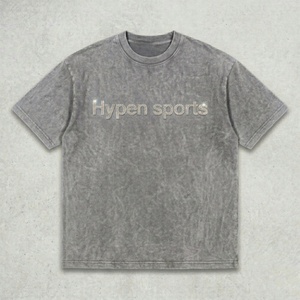 Factory Wholesale 250 Grams Custom Unisex Acid Wash T-Shirts Streetwear Men's Women's <b>Vintage</b> Wash 100% Cotton Distressed <b>Tees</b> - Product Image 2