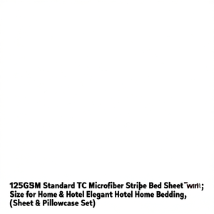 Juego de Sábanas de Microfibra TC Estándar de 125 g/m² con Rayas, Tamaño Individual, para Hogar y Hotel, Ropa de Cama Elegante para Hotel y Hogar - Product Image 2