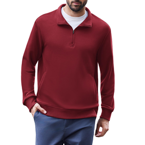 Sudaderas de Alta Calidad con Cierre de Cremallera de un Cuarto para Hombre, Transpirables, de Corte Holgado, Básicas, de Mezcla de Algodón, a Bajo Precio - Product Image 6