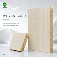 Panneau OSB (Oriented Strand Board) mélaminé Jinbase SXT2917, finition sable tissé, 18 mm, E0, 1220x2440 mm, pour la décoration intérieure scandinave
