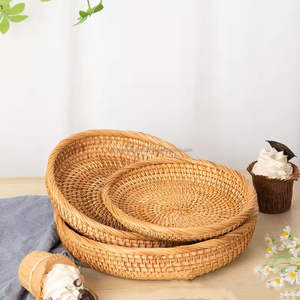 Venta caliente Cesta de almacenamiento de ratán natural con asas Uso diario sostenible Colorido funcional Hecho en Vietnam - Product Image 5