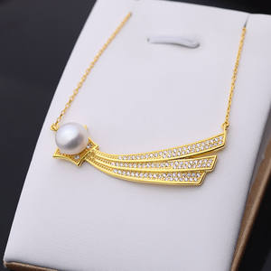 Bijoux pour femmes en argent S925, chaîne de clavicule à 6-7 perles, accessoires de bricolage avec support vide pour pendentif, bandeau, collier - Product Image 5