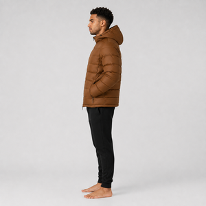 Veste d'hiver matelassée légère en coton avec doublure rembourrée, à capuche zippée, personnalisée, pour homme - Product Image 6