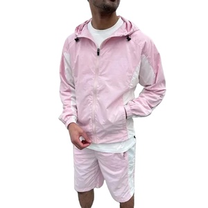 Survêtement coupe-vent personnalisé avec logo pour homme, short cargo, ensemble de jogging, ensemble court, survêtement en nylon coupe-vent pour homme 2027 - Product Image 2