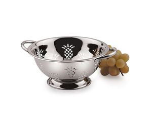 Colador Ecológico de Acero Inoxidable con Recortes para Piña, para Frutas y Verduras, Acabado Cromado Pulido Espejo, Apto para Lavavajillas y Horno - Product Image 1
