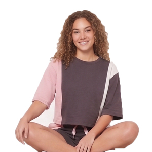 Conjunto de Top Corto y Pantalones Cortos para Mujer, Diseño Color Block, Sin Tirantes, Sin Mangas, Corte Regular, Estilo Casual Urbano, Conjunto de 2 Piezas, Ropa de Verano - Product Image 3