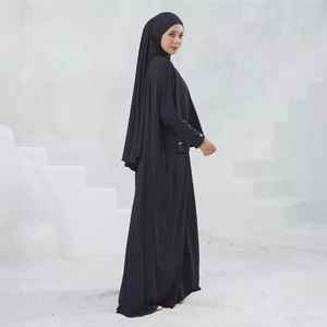 Vêtements de fitness islamiques pour femmes, tunique longue à capuche et leggings, commande en gros, prix d'usine OEM ODM - Product Image 2