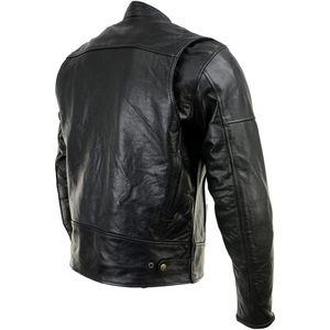 Blouson de moto en cuir noir premium pour homme 2025, style racer ventilé, LKM17015 avec armure CE - 2X-Large - Product Image 1