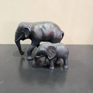 Handcrafted Aluminium <b>Elephant</b> Figurine Set Decorative Metal Animal Statue Home <b>Decor</b> Showpiece - Product Image 3
