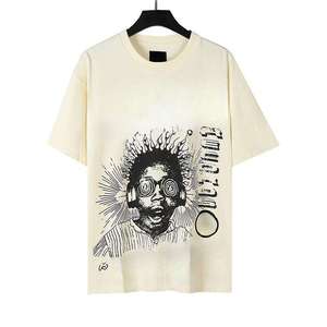Vente en gros de T-shirts unisexes surdimensionnés de style hip-hop, 100% coton de haute qualité, 180g, lavés aux enzymes, à col en V, personnalisables par sérigraphie - Product Image 2