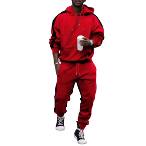 Custom Mens Color Blank Hoodie and <b>Sweatpants</b> <b>Set</b> Loose Fit Streetwear Joggers Sweatsuit <b>Set</b> OEM Factory Casual Tracksuit - Product Image 1