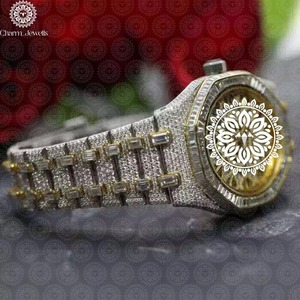 Montre en diamant Moissanite de qualité supérieure pour homme, montre-bracelet de luxe étanche, accessoire pour mariage et soirée, à vendre - Product Image 3