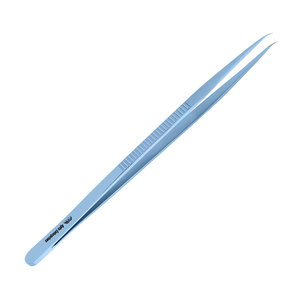 Pinces de précision de style bijoutier pour instruments médicaux # 3 pointes incurvées de 0,3 mm avec revêtement TC, manche plat en titane, 7 pouces (18 cm) - Product Image 6