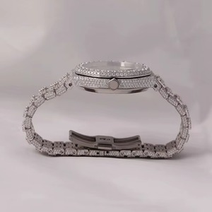 Montre automatique pour homme et femme avec diamant Moissanite VVS, testée au diamant, en or blanc, bijou de mode - Product Image 2