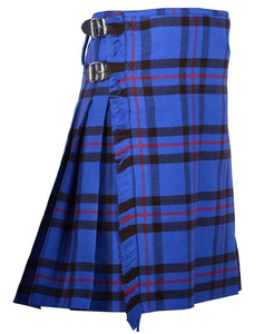 Kilt écossais bleu à carreaux pour homme, jupe plissée traditionnelle des Highlands, taille adulte, mélange de laine, tenue de clan personnalisée - Product Image 1