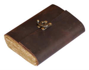 Handmade Vintage Genuine Leather Bound A5 Notepad Gift Men Women Deckle Edge Paper Antique Brass C <b>Lock</b> Flap Cover - Product Image 2