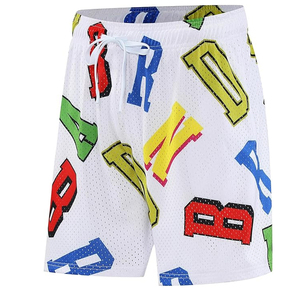 2024 Men's Sports Beach <b>Pants</b> Casual American Fitness Running Basketball Shorts Heavyweight <b>Mesh</b> Drawstring Elastic Waist Canvas - Product Image 4