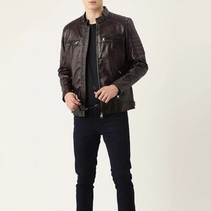 Veste Bomber en Cuir pour Homme, Col Montant, Logo Frontal, Style Moto Biker Hiver – Fabricant Pakistanais UNIQUE CLOTHING – Prix de Gros - Product Image 6
