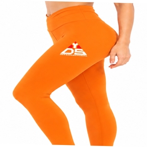 Custom <b>Women's</b> High Waist Yoga Leggings Solid Plus Size Premium Quality Ready Stretch Eco-Friendly Polyester Spandex Quick Dry - Product Image 4