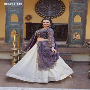 Premium Quality Cosmos with Zari-<b>Sequin</b> Embroidered Kali-<b>Flared</b> Lehenga-Sindoor Silk Choli Set Supplier from India - Product Image 1