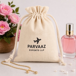 Bolsa de Regalo con Cordón de Algodón 100%, Bolsa de Embalaje Reutilizable con Logotipo Personalizado - Product Image 1