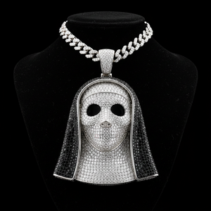 Collar con Colgante de Monja Sagrada, Joyería Fina, Colgantes y Amuletos, Chapado en Rodio, Moissanita, Cadena de Joyería Hip Hop - Product Image 2