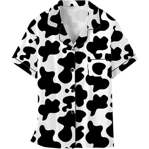 Ensemble de pyjama décontracté d'été en jersey uni à manches courtes et taille élastique pour femme, avec col Peter Pan et short - Product Image 6