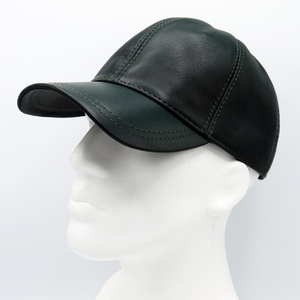 Casquette de baseball en cuir vert foncé de qualité supérieure, logo brodé en 3D, respirante, imperméable, unisexe, boucle métallique, coupe élégante, design personnalisé - Product Image 3