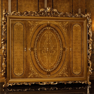 Luxury Traditional Classic Solid Wood <b>Wardrobe</b> Walnut Veneer Marquetry Inlay Gold Carving Closet Premium Bedroom Furniture - Product Image 2