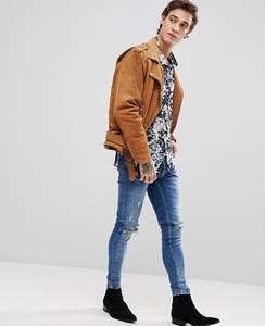 Chaqueta bomber de cuero de gamuza transpirable de béisbol personalizada con bordado de chenilla de alta calidad de fabricante OEM - Product Image 4