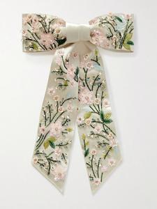 Élégante Barrette à Cheveux Perlée avec Long Ruban, Accessoire Cheveux Fait Main en Tissu, Barrette Festive pour Filles et Femmes - Product Image 4