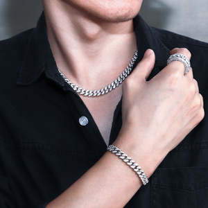 Luxury Full Iced Out Cuban Link Chain <b>White</b> <b>Gold</b> Plated Diamond <b>Men</b> Women Jewelry Hip Hop <b>Necklace</b> - Product Image 2