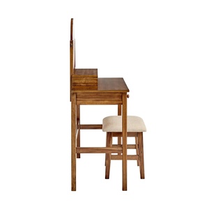 Deliwa Dressing <b>Table</b> Set with Stool Made Of Mahogany Wood High Quality With Dark Walnut For Bedroom Furniture - Product Image 2