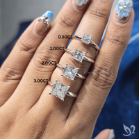 Bague de fiançailles et de mariage solitaire en or massif 10K, avec diamant de laboratoire taille princesse audacieuse à tige fendue, 3 carats, certifiée IGI, tendance