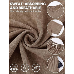 Custom Logo Vintage Acid Washed Sweat-Absorbing Terry Fabric T Shirt Shorts DTG Men Heavyweight Blank Oversized 100% Cotton <b>Set</b> - Product Image 6